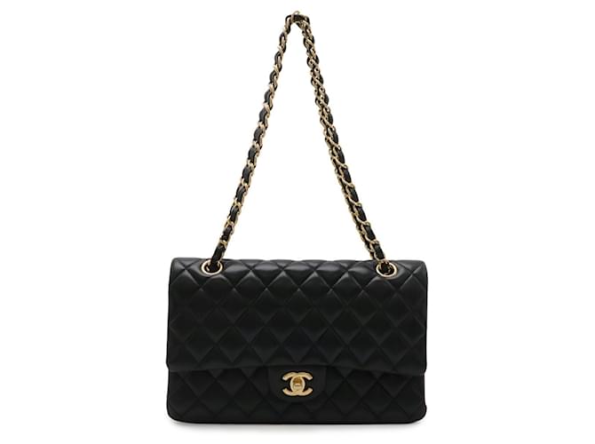 Timeless Borsa a tracolla Chanel Matelassé 25 Coco Mark Double Chain Nero - vista 2