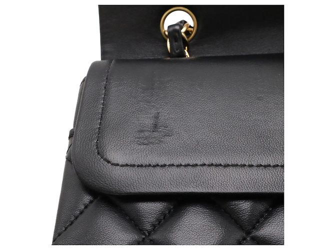 Timeless Borsa a tracolla Chanel Matelassé 25 Coco Mark Double Chain Nero - vista 7