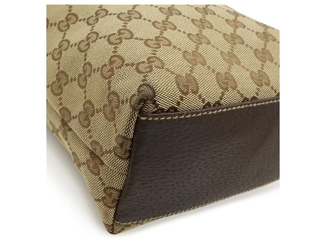 Borsa Tote Gucci GG Canvas Beige Cachi Marrone scuro - vista 4