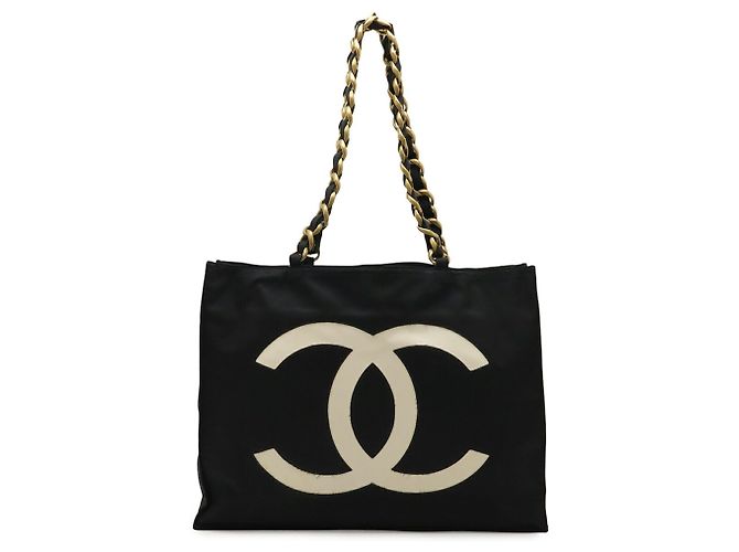 Borsa Tote Chanel Coco Mark Nero Crudo Giallo - vista 2