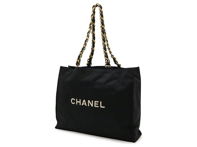 Borsa Tote Chanel Coco Mark Nero Crudo Giallo - vista 3