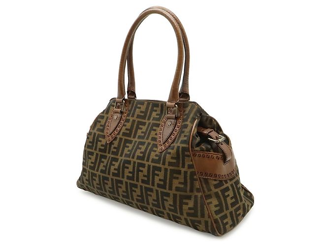 Borsa Tote/Borsa a Spalla Fendi Zucca Etnico Cachi Marrone scuro - vista 3