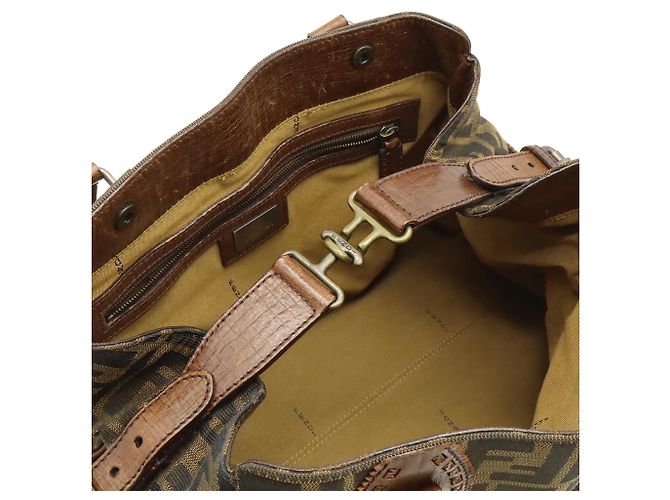 Borsa Tote/Borsa a Spalla Fendi Zucca Etnico Cachi Marrone scuro - vista 6
