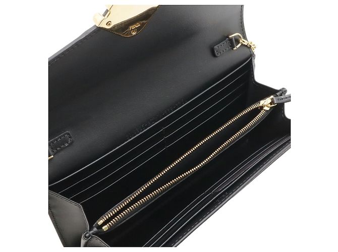 Clutch Lunga con Catena Portafoglio Fendi FF Diamond Nero - vista 8