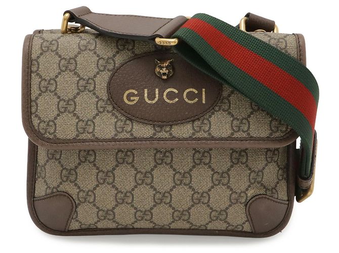 Borsa piccola Gucci Neo GG Supreme Marrone Rosso Beige Verde Giallo - vista 2