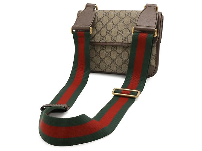 Borsa piccola Gucci Neo GG Supreme Marrone Rosso Beige Verde Giallo - vista 3
