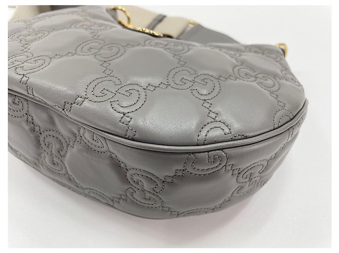 Borsa a 2 modi Gucci Grigia Marrone - vista 8