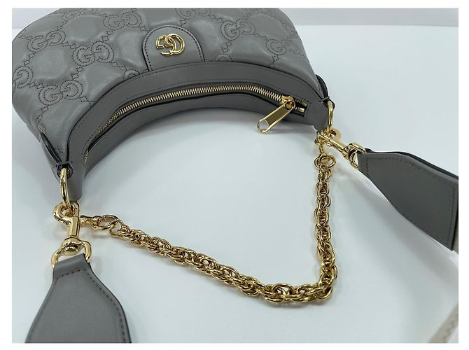 Borsa a 2 modi Gucci Grigia Marrone - vista 9