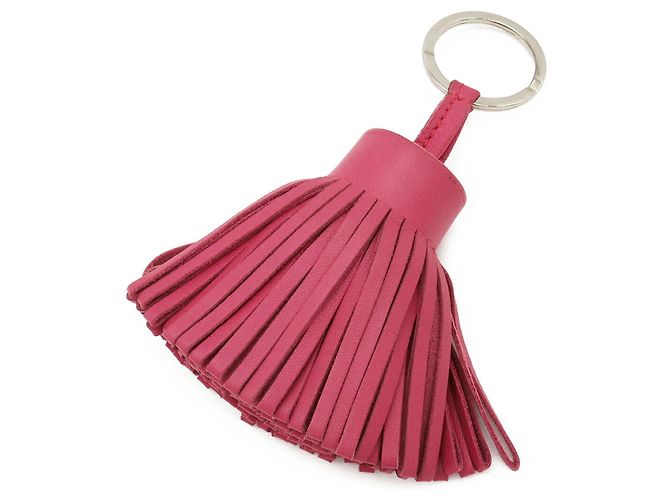 Hermès Portachiavi Hermes Carmen in pelle Agneau Milo rosa - vista 2