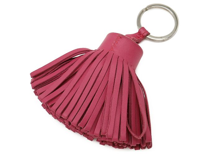 Hermès Portachiavi Hermes Carmen in pelle Agneau Milo rosa - vista 3