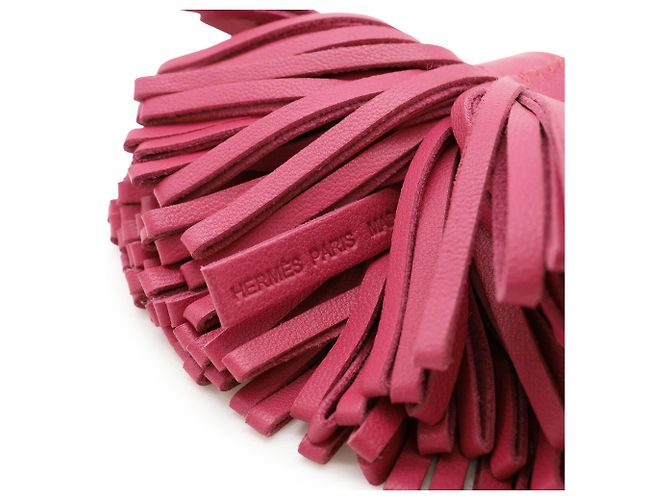 Hermès Portachiavi Hermes Carmen in pelle Agneau Milo rosa - vista 6