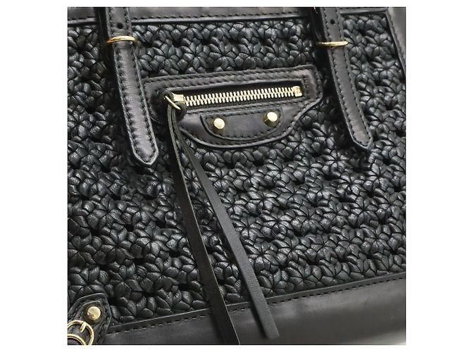 Mini borsa a mano/borsa a tracolla in carta Balenciaga Nero - vista 10