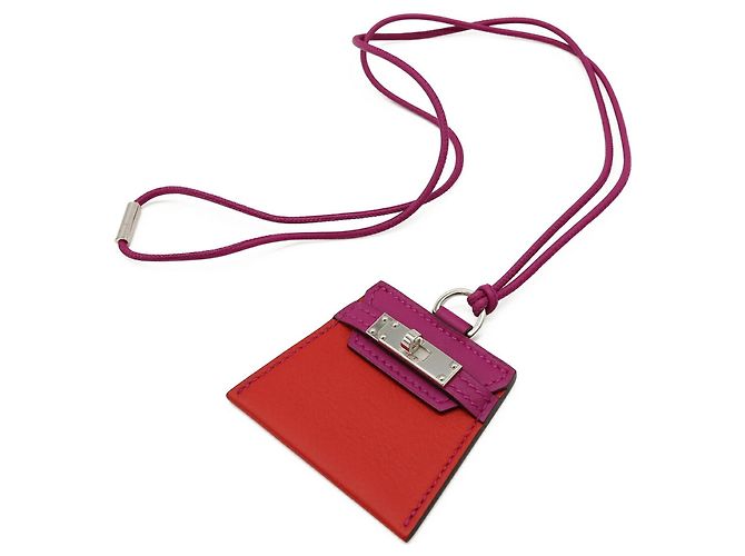 Hermès HERMES Mon Petit Kelly Halskette Anhänger Rot Lila - Ansicht 2