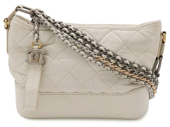 Borsa a Spalla Hobo Chanel Gabrielle de Chanel Small Bianco Crudo - vista 2
