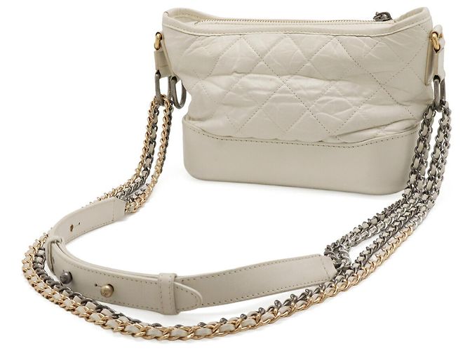 Borsa a Spalla Hobo Chanel Gabrielle de Chanel Small Bianco Crudo - vista 3