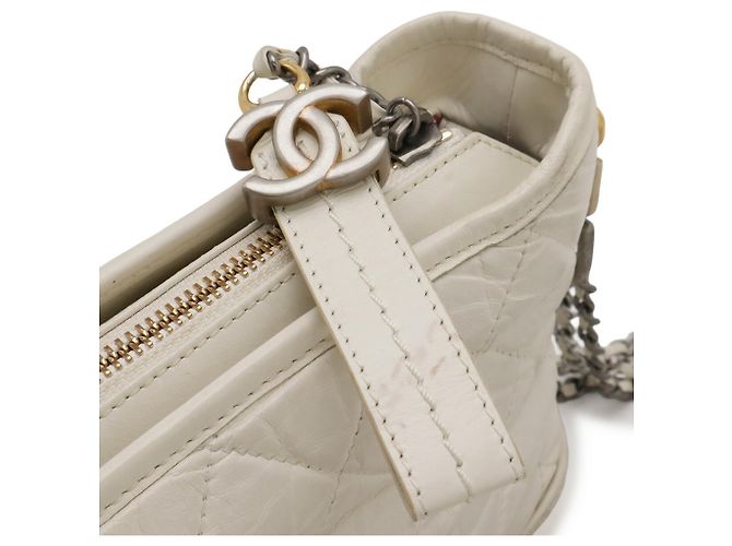 Borsa a Spalla Hobo Chanel Gabrielle de Chanel Small Bianco Crudo - vista 5