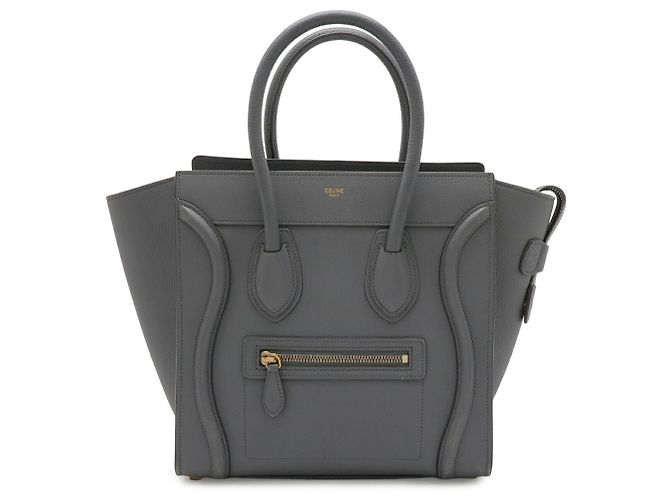 Céline Borsa CELINE Luggage Micro Shopper Tote Marrone - vista 2