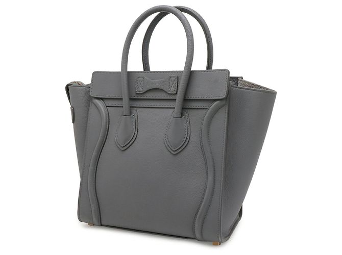 Céline Borsa CELINE Luggage Micro Shopper Tote Marrone - vista 3