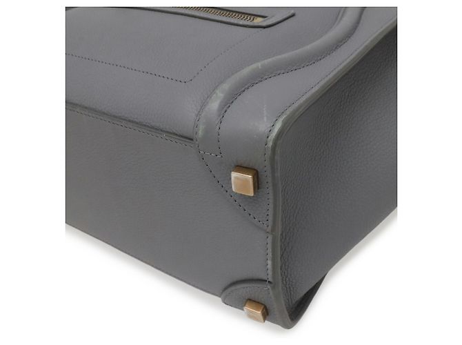 Céline Borsa CELINE Luggage Micro Shopper Tote Marrone - vista 4