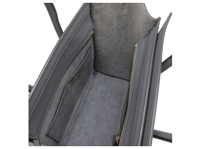Céline Borsa CELINE Luggage Micro Shopper Tote Marrone - vista 8
