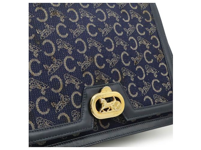 Céline Borsa a tracolla Celine C Macadam Horse Carriage Blu navy - vista 10