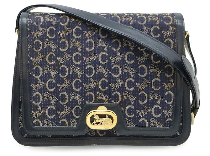 Céline Borsa a tracolla Celine C Macadam Horse Carriage Blu navy - vista 2
