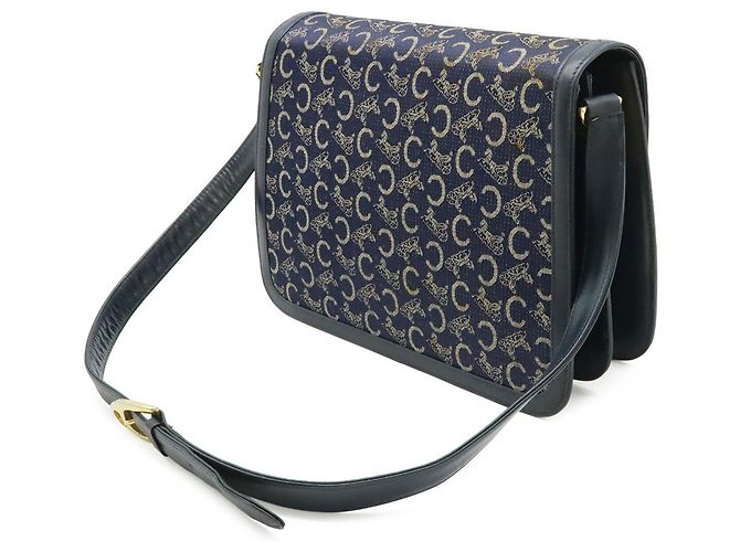 Céline Borsa a tracolla Celine C Macadam Horse Carriage Blu navy - vista 3
