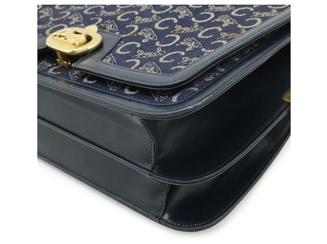Céline Borsa a tracolla Celine C Macadam Horse Carriage Blu navy - vista 4