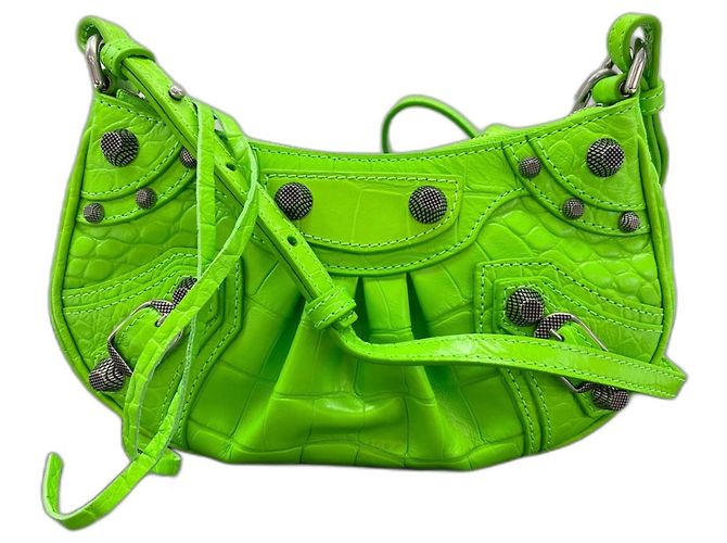 Borsa a Spalla Balenciaga Le Cagoll Verde - vista 11