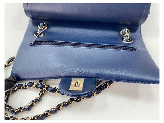 Borsa a tracolla Chanel 25 blu - vista 11
