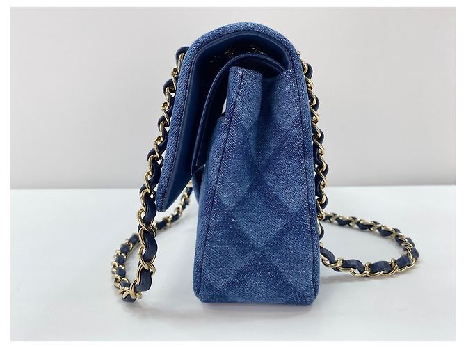 Borsa a tracolla Chanel 25 blu - vista 4