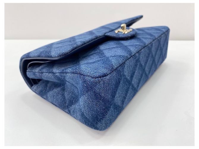 Borsa a tracolla Chanel 25 blu - vista 7