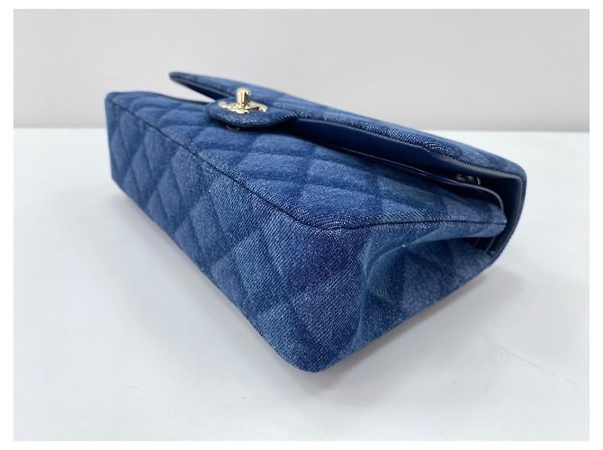 Borsa a tracolla Chanel 25 blu - vista 8