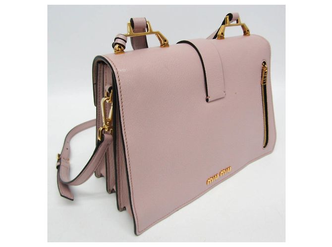 Borsa a mano e borsa a tracolla in pelle Miu Miu Madras 5BA108 Rosa - vista 8
