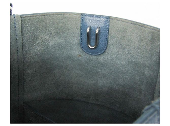 Céline Borsa a tracolla in pelle da donna Celine Sangle Small Bucket Blu - vista 14