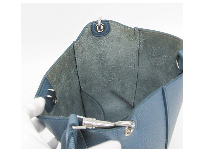 Céline Borsa a tracolla in pelle da donna Celine Sangle Small Bucket Blu - vista 15