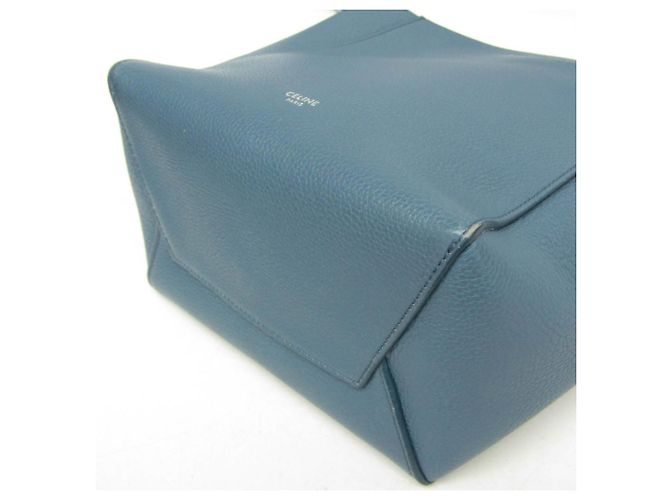 Céline Borsa a tracolla in pelle da donna Celine Sangle Small Bucket Blu - vista 5