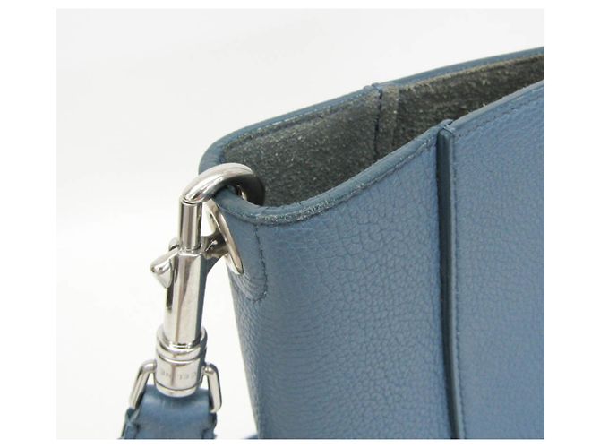 Céline Borsa a tracolla in pelle da donna Celine Sangle Small Bucket Blu - vista 7