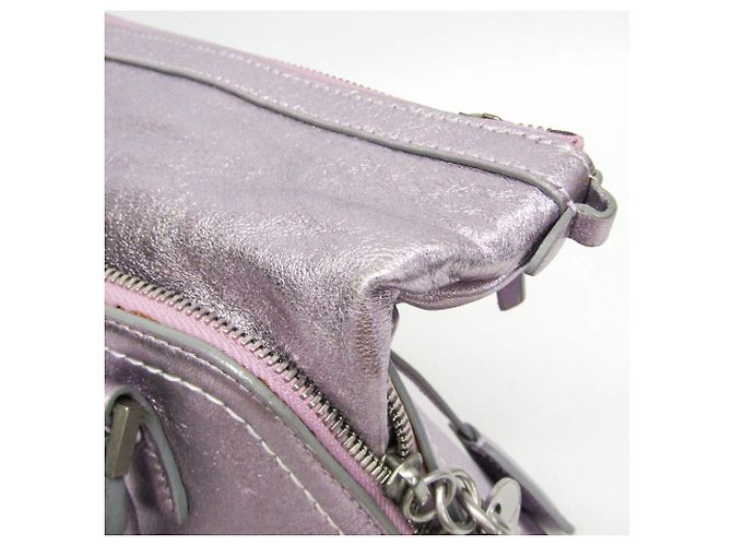 Maison Martin Margiela Borsa a tracolla in pelle rosa metallizzato Maison Margiela - vista 11