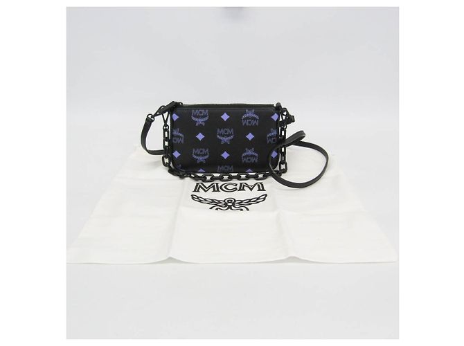 Pochette Mini Visetos Color Splash MCM Nero Porpora - vista 2