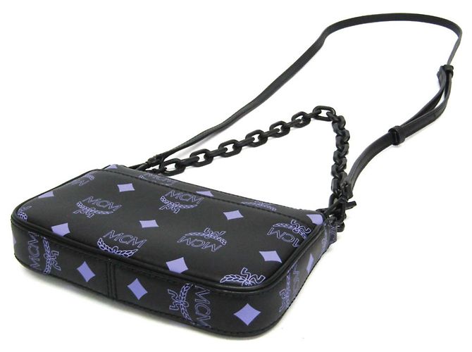 Pochette Mini Visetos Color Splash MCM Nero Porpora - vista 3