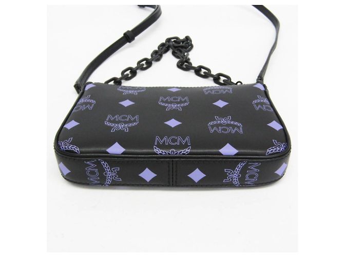Pochette Mini Visetos Color Splash MCM Nero Porpora - vista 5