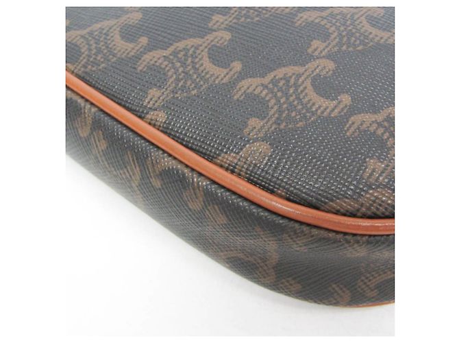 Céline Celine Triomphe Triangle Schultertasche Braun Schwarz - Ansicht 4