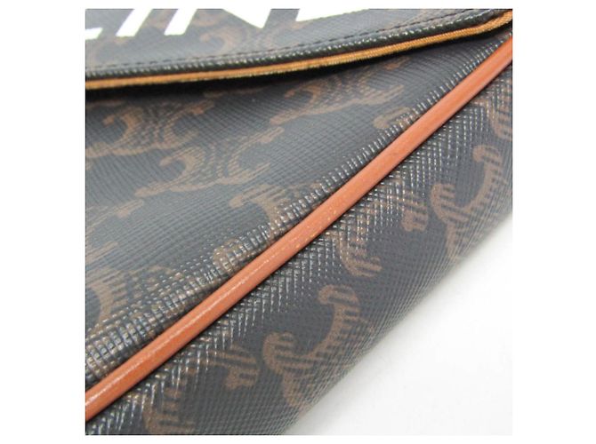 Céline Celine Triomphe Triangle Schultertasche Braun Schwarz - Ansicht 5