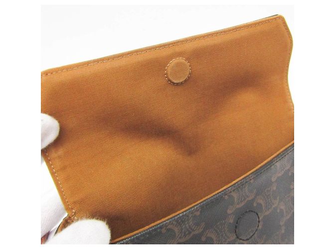 Céline Celine Triomphe Triangle Schultertasche Braun Schwarz - Ansicht 9