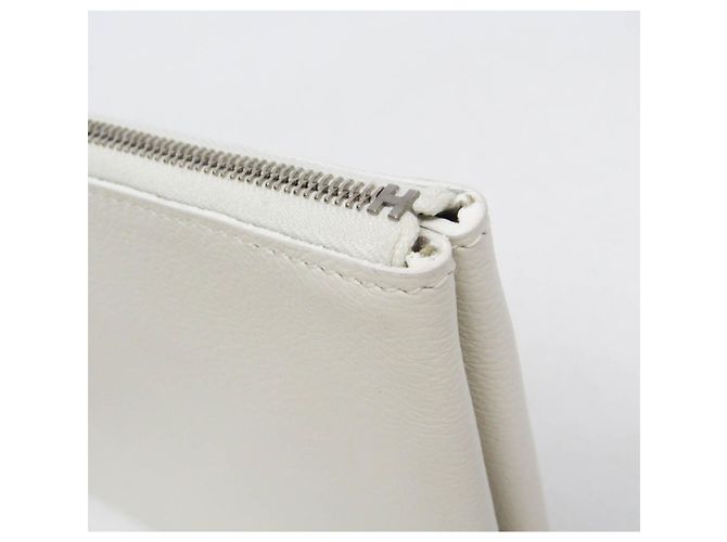 Hermès Pochette Hermes Atou GM in pelle Evercalf Bianco - vista 6