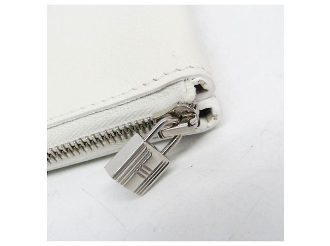 Hermès Pochette Hermes Atou GM in pelle Evercalf Bianco - vista 7