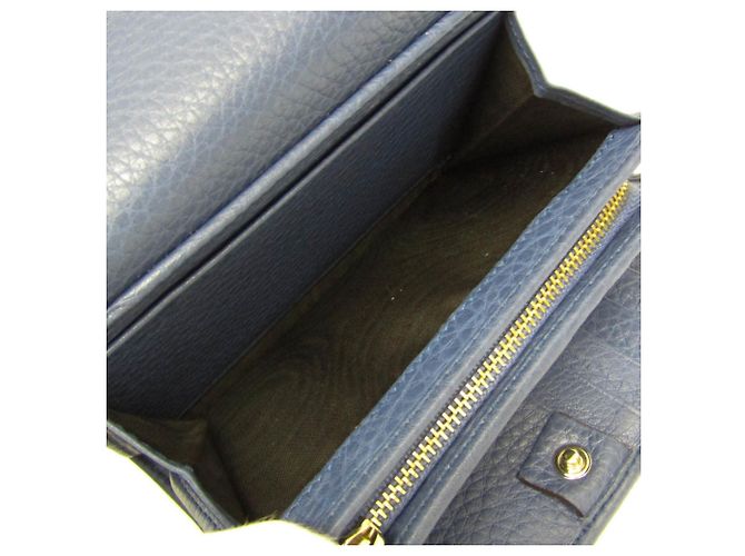 Gucci Bamboo Ledergeldbörse Blau - Ansicht 10