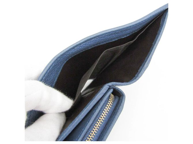 Gucci Bamboo Ledergeldbörse Blau - Ansicht 11
