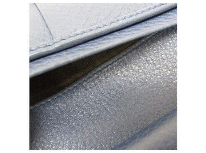Gucci Bamboo Ledergeldbörse Blau - Ansicht 14